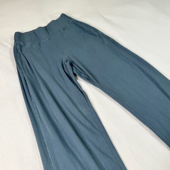Pact Lounge Pants Blue Ribbed Waist Straight Leg Women’s Small Organic Cotton - Picture 4 of 16